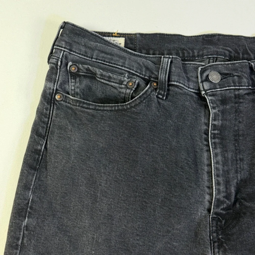 Levi's 514 Slim Straight Jeans Mens 36x31 Washed‎ Black Charcoal Stretch Denim